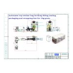 Автоматична чанта с плоско дъно с горна чанта със стикер, формираща, пълнеща, запечатваща, опаковъчна линия е поръчка от наш клиент
